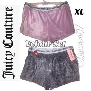 Juicy Couture Set of 2 Velour Shorts Loungewear Sleepwear XL